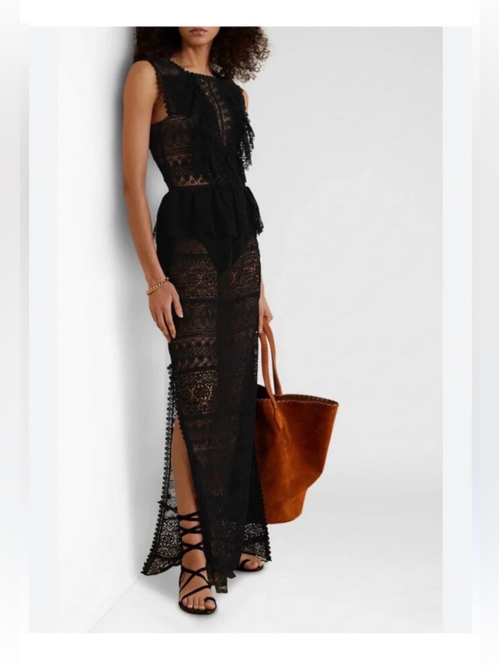 Ulla Johnson Lilia sheer crochet maxi dress